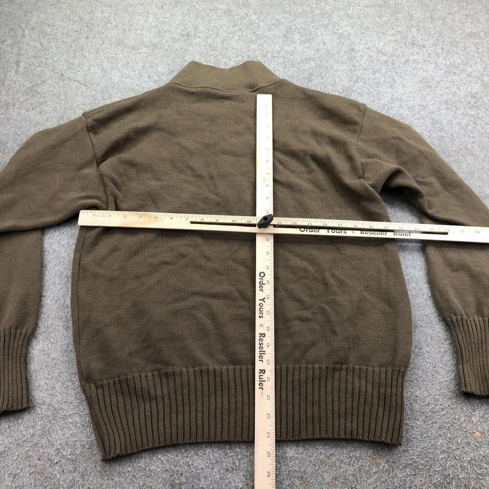 Vintage DSCP Sweater Mens Large Green Henley High Neck Army Heavy Knit Military
